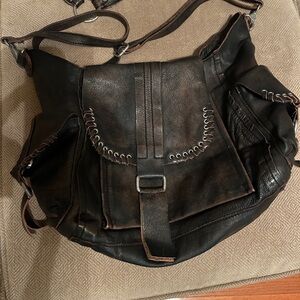 Free People Black and Brown Shoulder Bag